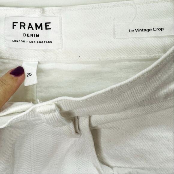 FRAME Le Vintage Crop High Rise Wide Leg Jeans in White size 25 - Picture 5 of 5